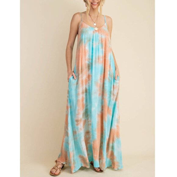 Aqua boho dress Clearance
